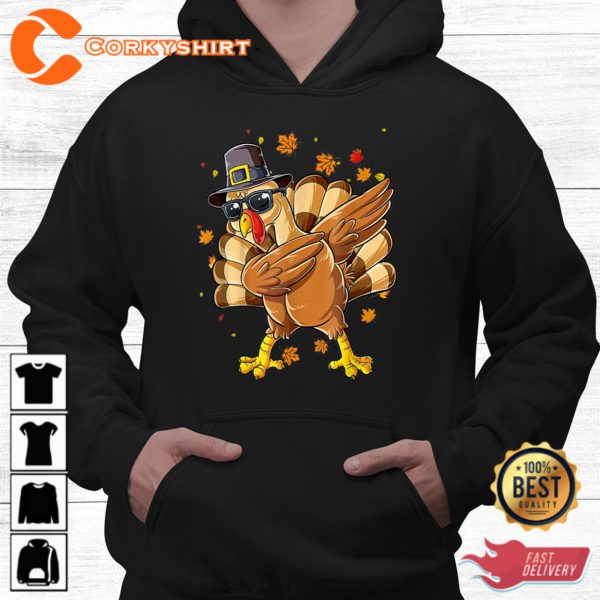 Dabbing Turkey Thanksgiving Day Funny Pilgrim Sweatshirt