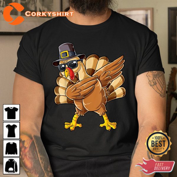 Dabbing Turkey Thanksgiving Day Funny Pilgrim Sweatshirt