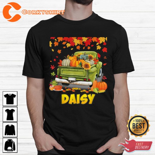 Daisy Thanksgiving Pumpkin Truck Thankful Fall Tree Blessed Hoodie Shirt