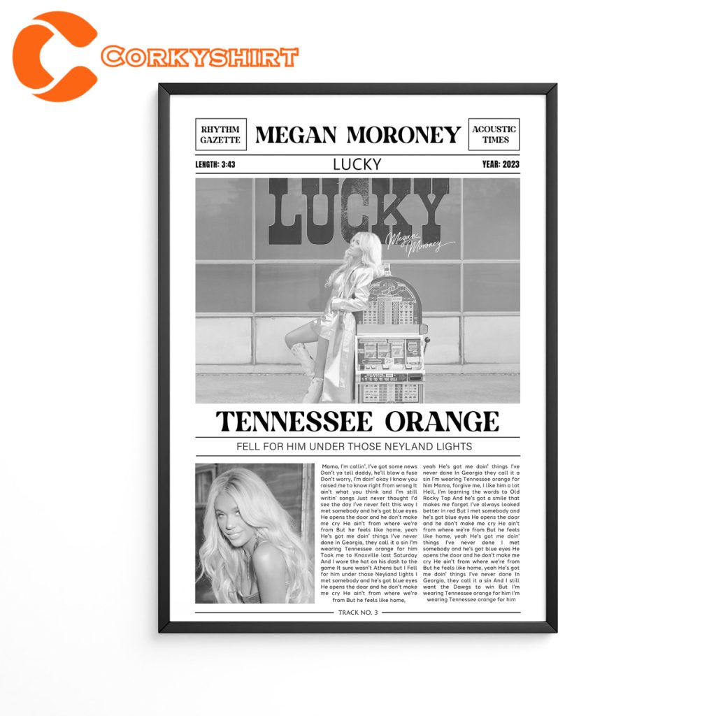 Megan moroney album poster tennessee orange lyrics