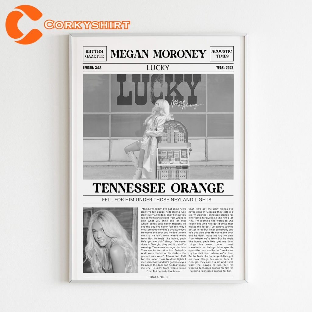 Megan moroney album poster tennessee orange lyrics