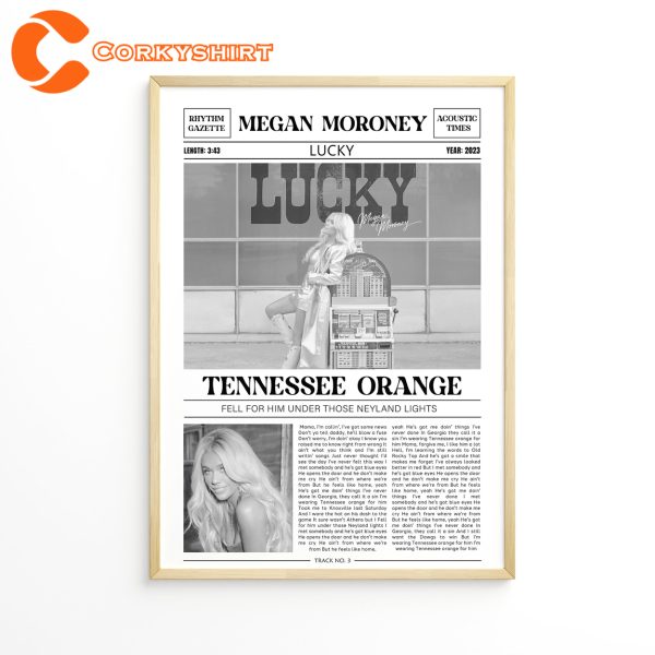 Megan Moroney Album Poster Tennessee Orange Lyrics