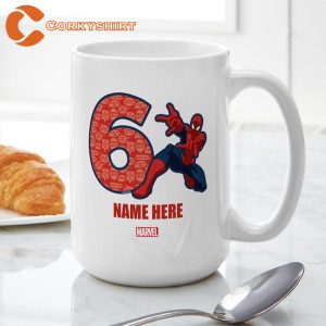 Mug Cafe Spider Man Personalized Birthday 6 Large