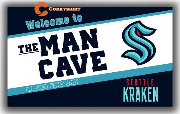 Seattle Kraken Hockey Team MAN CAVE Flags