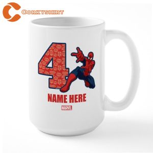 Spider Man Personalized Birthday 4 Large Mugs