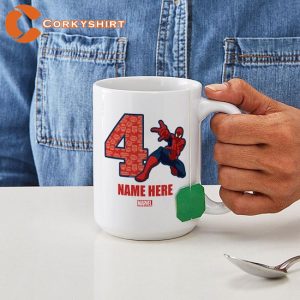 Spider Man Personalized Birthday 4 Large Mugs
