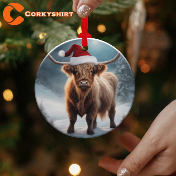 Xmas Highland Cow Ornament Christmas Decoration Holiday