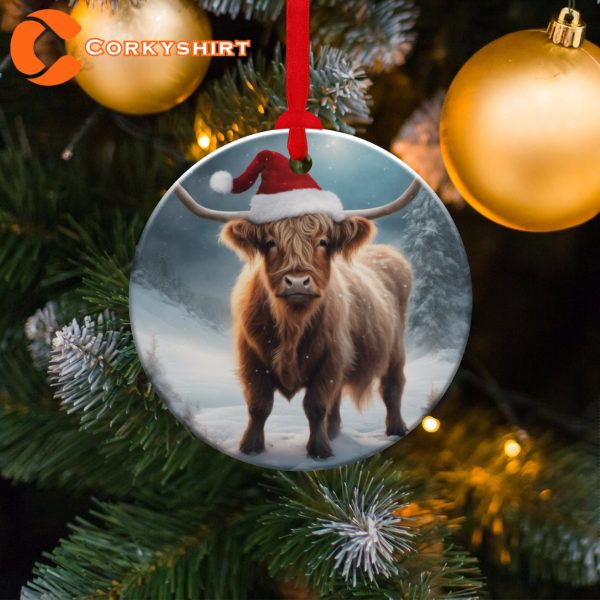 Xmas Highland Cow Ornament Christmas Decoration Holiday