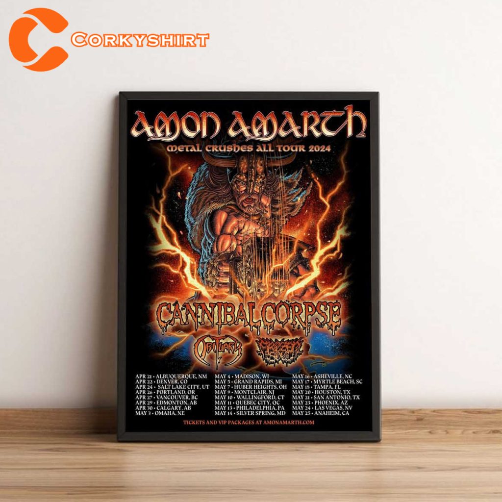 Amon Amarth Poster 2024 Metal Band Tour