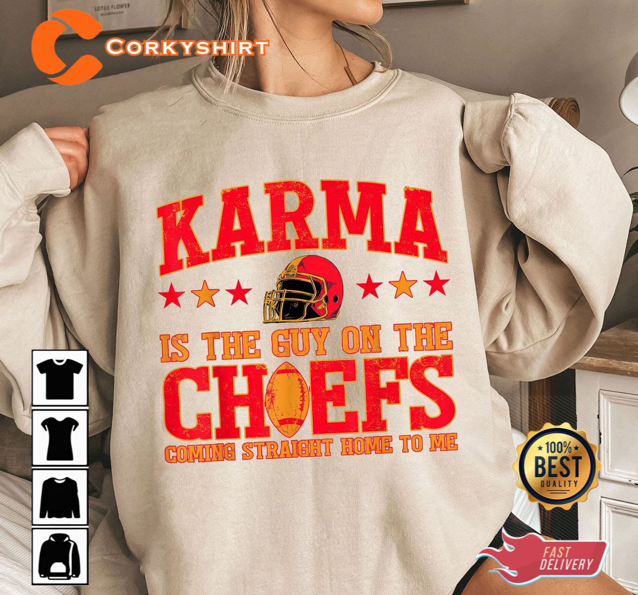 Karma Is The Guy On The Chief Swifties Sweatshirt
