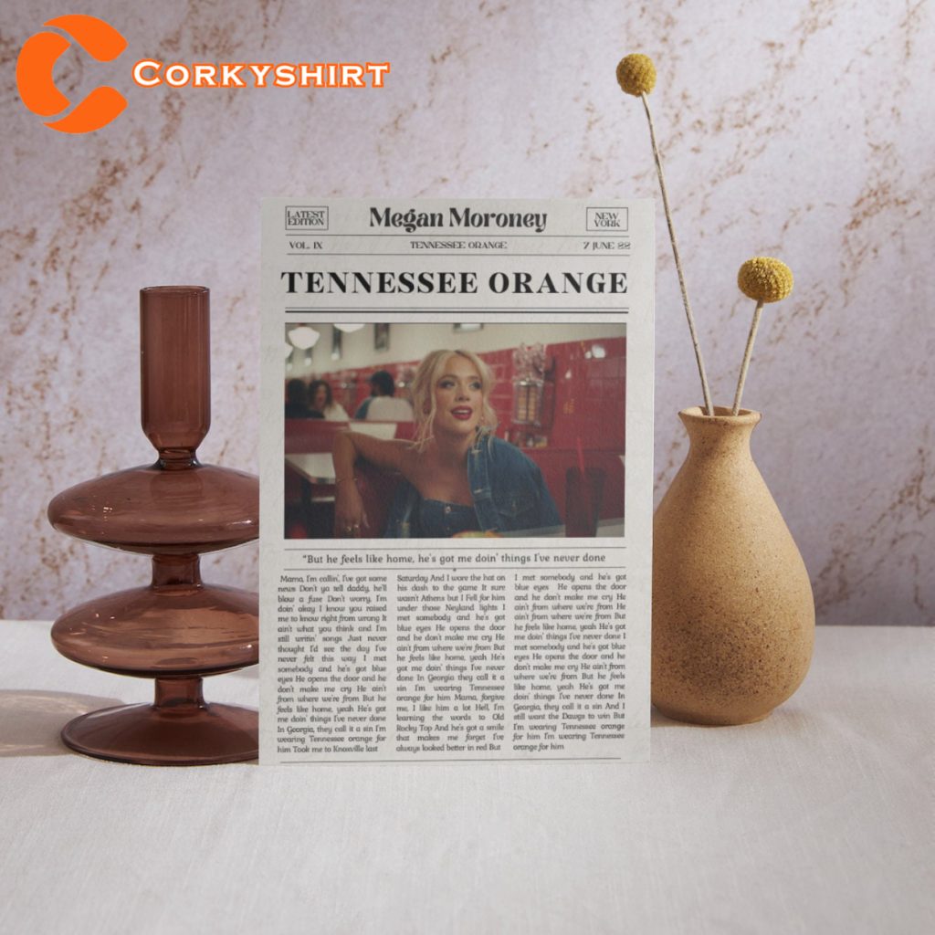 Megan moroney album tennessee orange lyrics poster