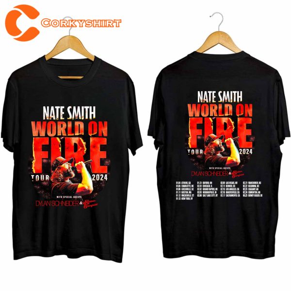 Nate Smith Concert Shirt 2024 World On Fire Tour