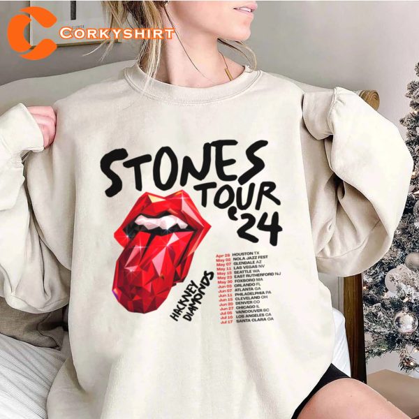 Rolling Stones Tour T Shirt Hackney Diamonds 2024