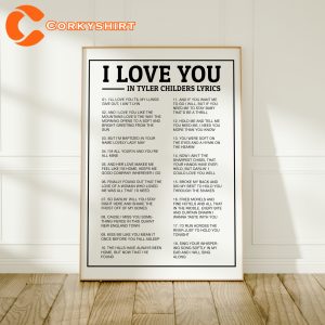 Tyler Childers Poster I Love You Lyrics