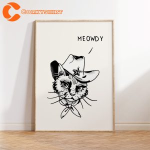 Meowdy Cat Western Cowboy Poster