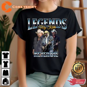 Toby Keith Legends Never Die Country Tshirt