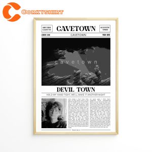 Devil Town Lyrics Cavetown Vintage Newspaper Poster