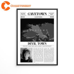 Devil Town Lyrics Cavetown Vintage Newspaper Poster