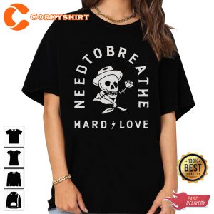 Skeleton Cowboy And Rose Band Need To Breathe Shirt